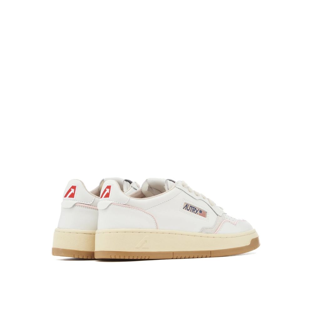 Autry White Goatskin Low Top Sneakers for Women