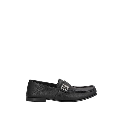 Fendi Black Calfskin Slip-On Loafers for Men