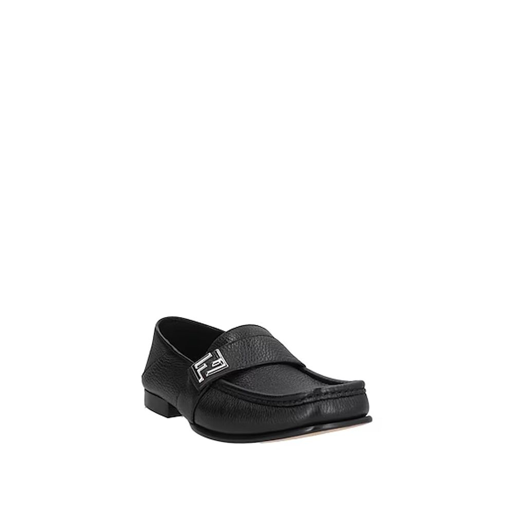 Fendi Black Calfskin Slip-On Loafers for Men
