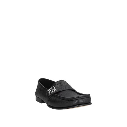 Fendi Black Calfskin Slip-On Loafers for Men