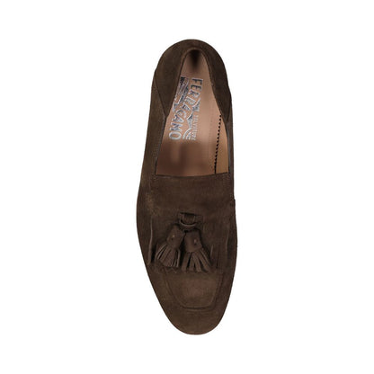 Salvatore Ferragamo Brown Calfskin Slip-On Loafers for Men