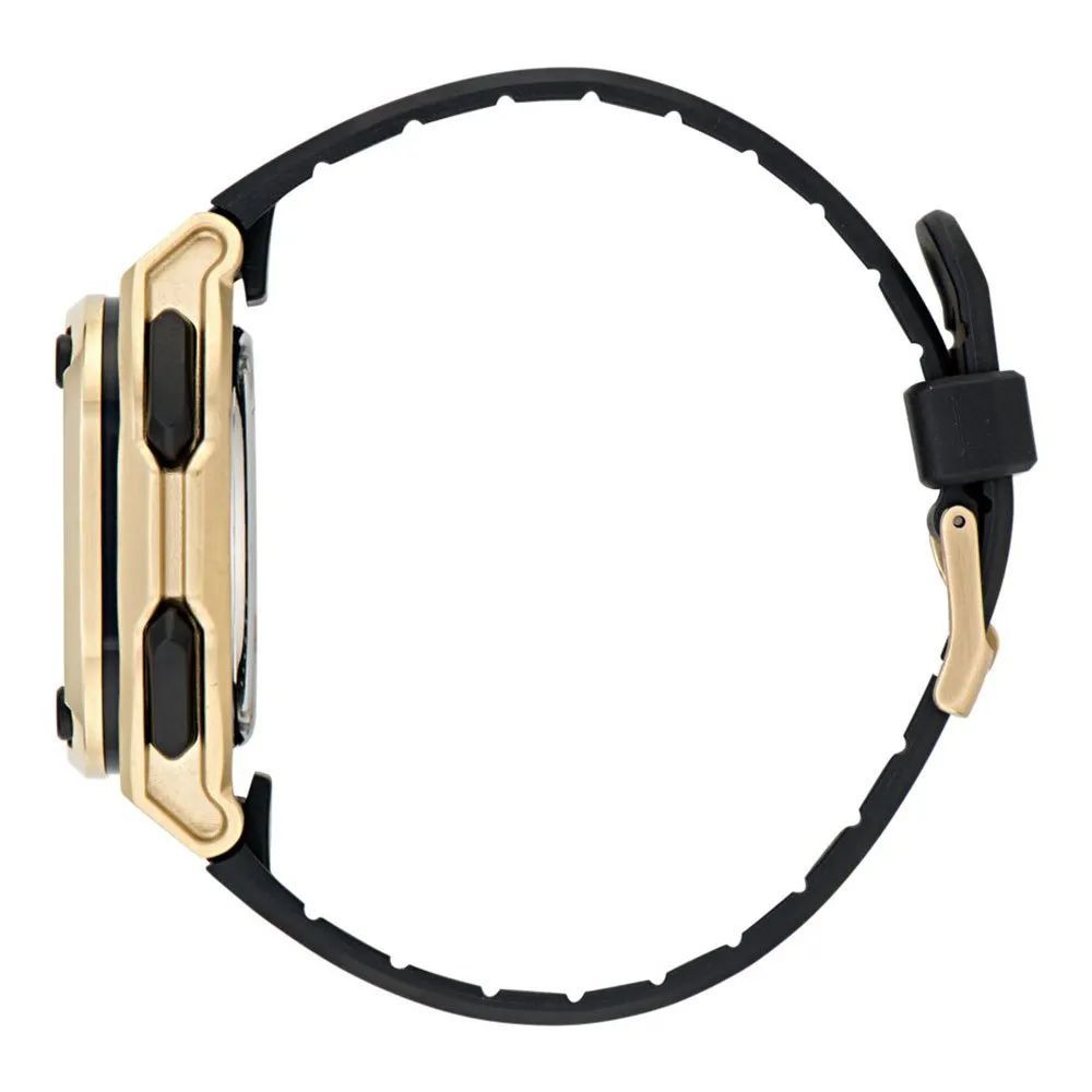 Adidas Black Synthetic Sport Watch - Golden Accents, Quartz Mechanism, 10ATM Water Resistance