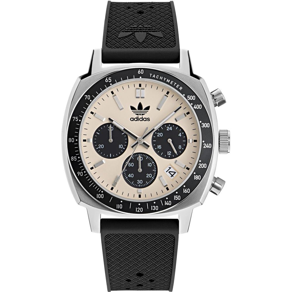 Adidas Black Synthetic Sport Watch - Stylish Grey Stainless Steel Case, 10ATM Water Resistance