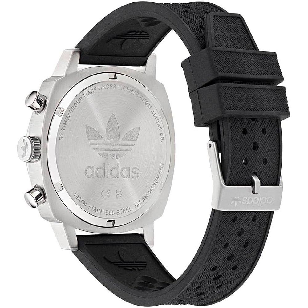 Adidas Black Synthetic Sport Watch - Stylish Grey Stainless Steel Case, 10ATM Water Resistance