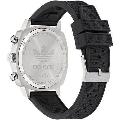 Adidas Black Synthetic Sport Watch - Stylish Grey Stainless Steel Case, 10ATM Water Resistance