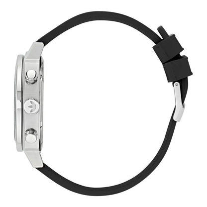 Adidas Black Synthetic Sport Watch - Stylish Grey Stainless Steel Case, 10ATM Water Resistance