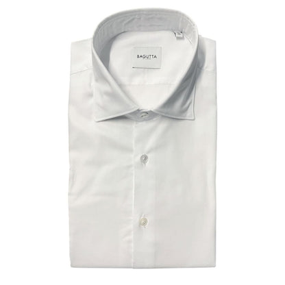 Bagutta White Cotton Men's Slim Fit Shirt