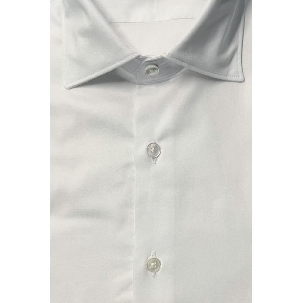 Bagutta White Cotton Men's Slim Fit Shirt