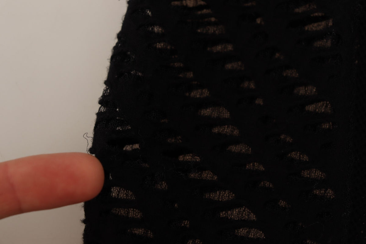Missoni Bodycon Sheath Black Viscose Long Sleeves Mini Dress