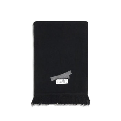 MM6 Black Wool Scarf - Versatile Comfort and Modern Design