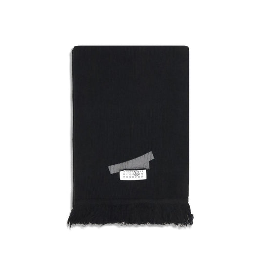 MM6 Black Wool Scarf - Versatile Comfort and Modern Design