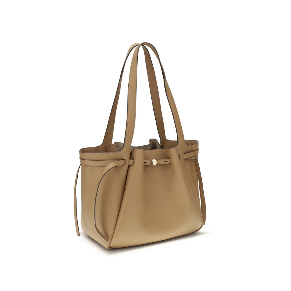 Tory Burch Beige Leather Handbag - The Romy Tote Bag
