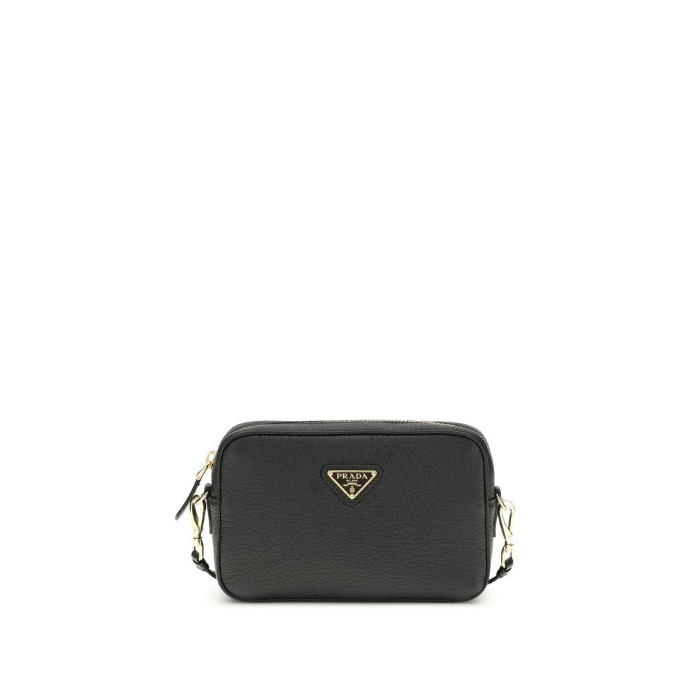 Prada Black Calf Leather Bos Taurus Mini Shoulder Bag