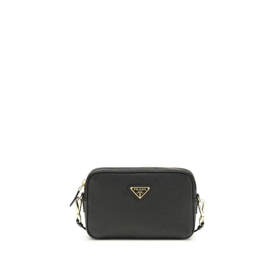Prada Black Calf Leather Bos Taurus Mini Shoulder Bag