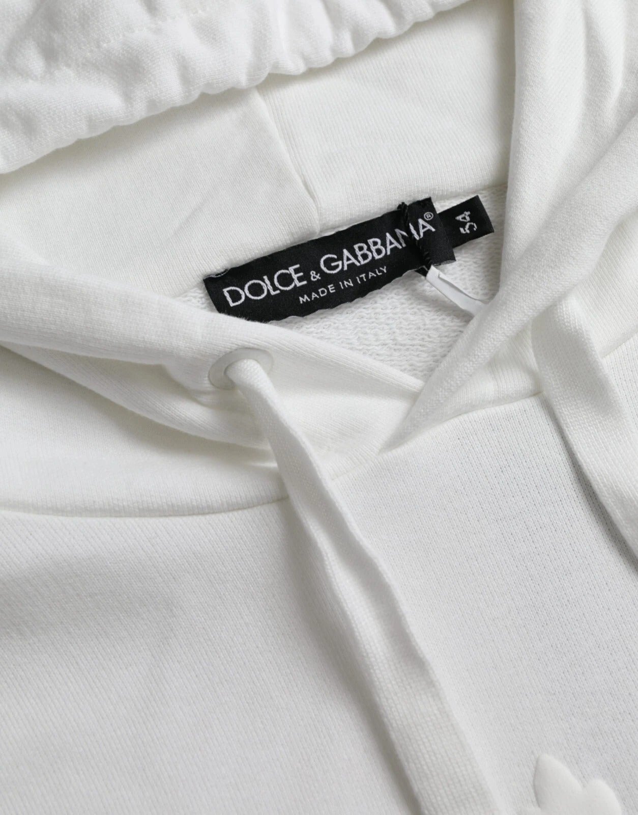 Dolce & Gabbana White Cotton Hooded Pullover Sweatshirt for Men