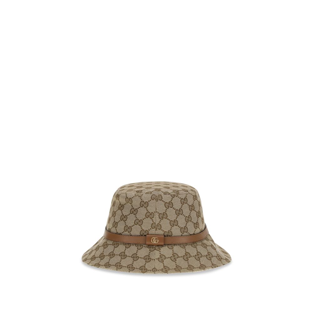 Gucci Beige GG Supreme Fabric Bucket Hat
