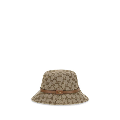 Gucci Beige GG Supreme Fabric Bucket Hat