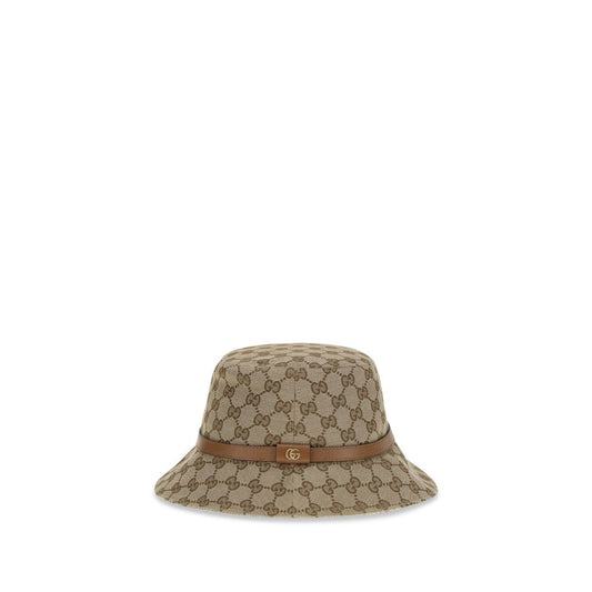 Gucci Beige GG Supreme Fabric Bucket Hat