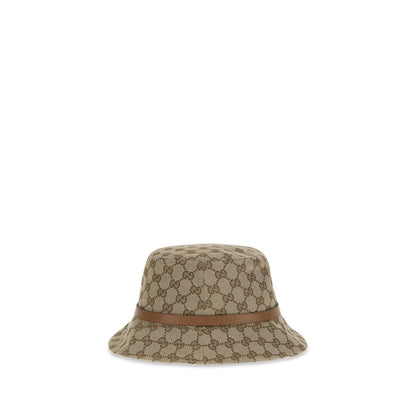 Gucci Beige GG Supreme Fabric Bucket Hat