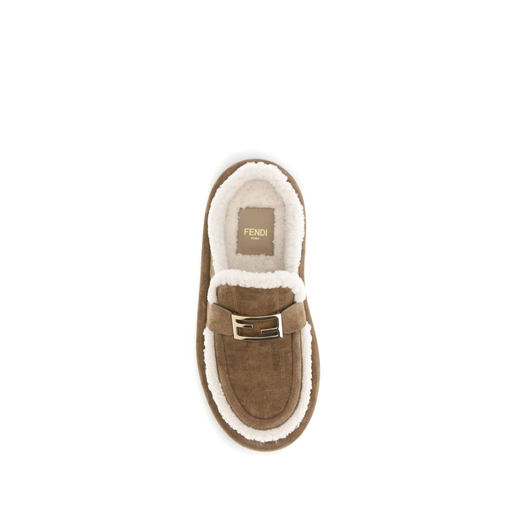 Fendi Beige Leather Après Chic Mules