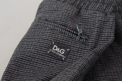 Dolce & Gabbana Gray Striped Wool Skinny Trouser Pants