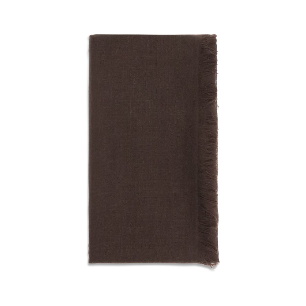 Brunello Cucinelli Brown Cashmere and Silk Scarf