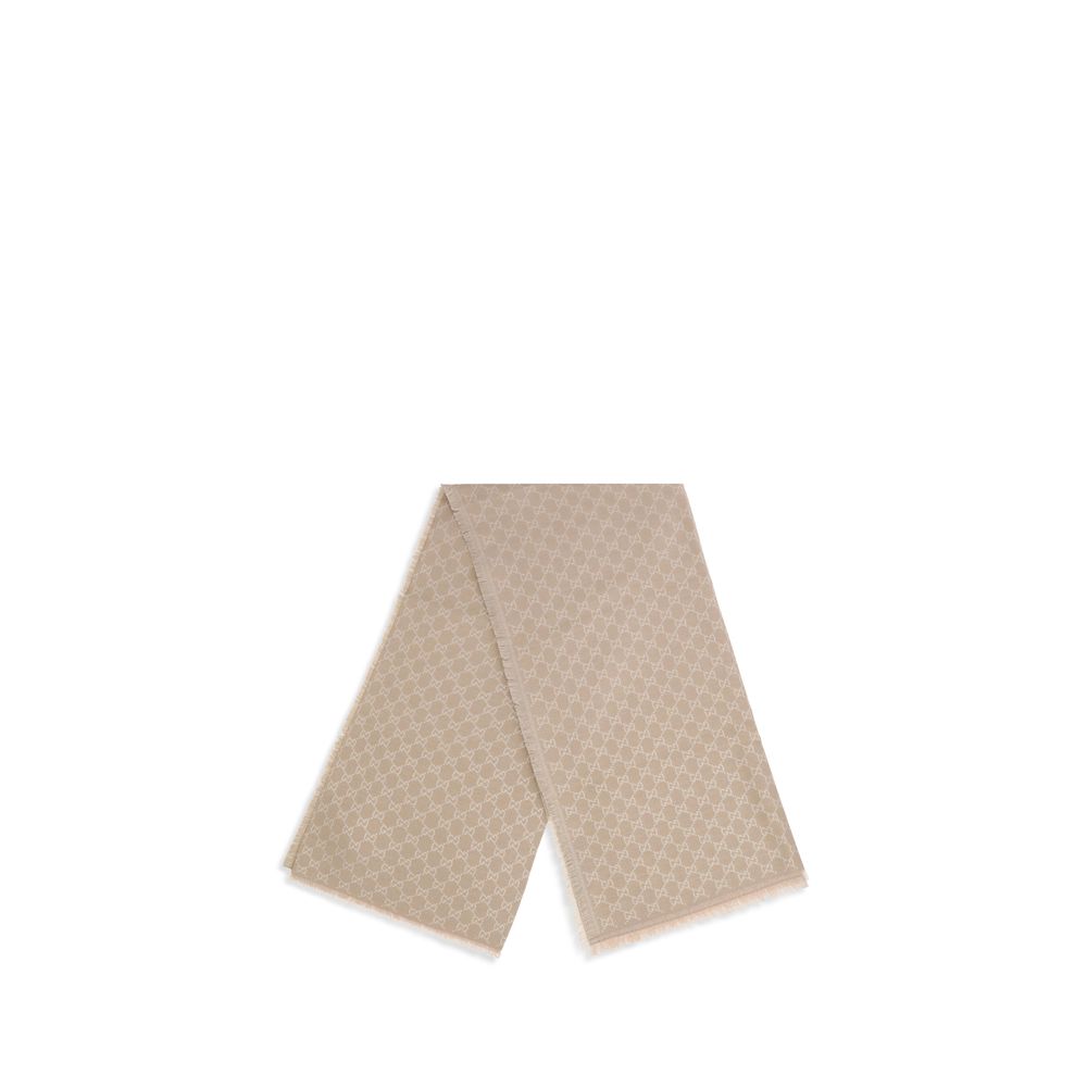 Gucci Beige Wool Scarf - GG Supreme Print