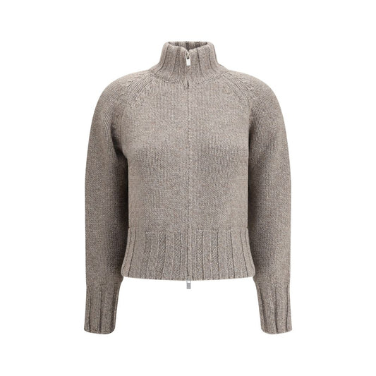 Magda Butrym Beige Cashmere Zip Cardigan