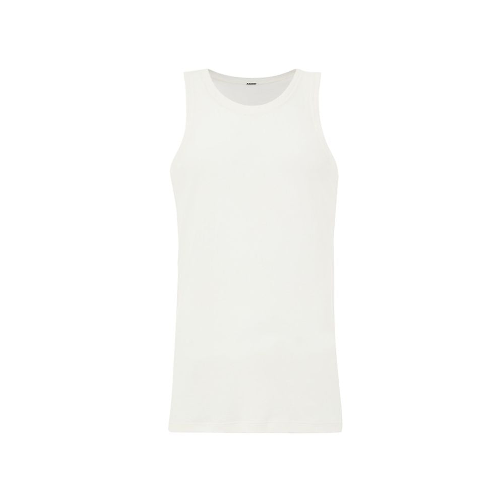 Jil Sander White Cotton Sleeveless Jacket