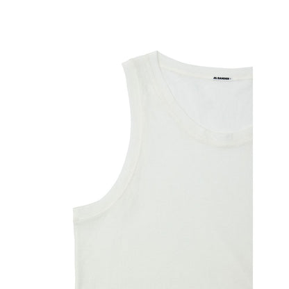 Jil Sander White Cotton Sleeveless Jacket