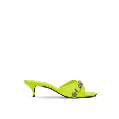 Balenciaga Fluorescent Yellow Cagole Mule Slippers
