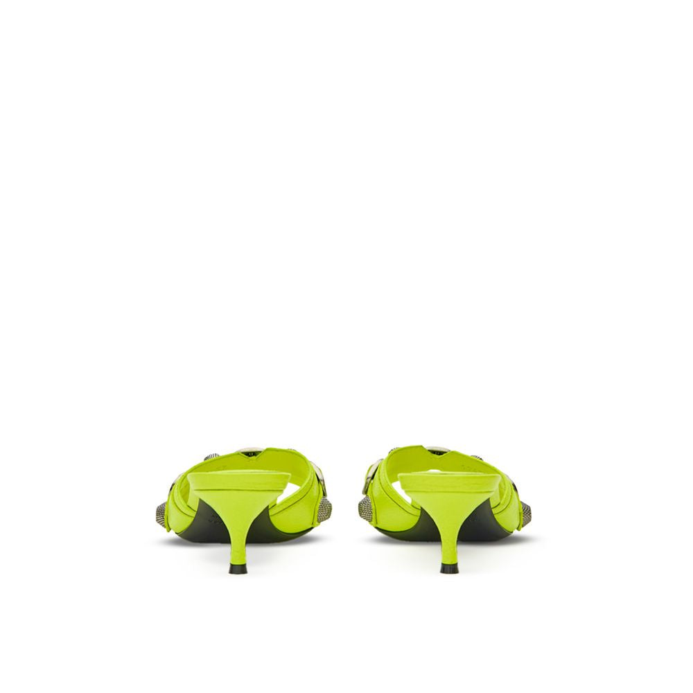 Balenciaga Fluorescent Yellow Cagole Mule Slippers