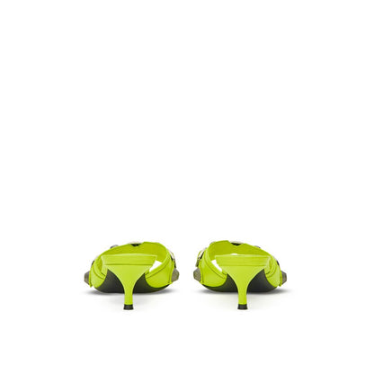 Balenciaga Fluorescent Yellow Cagole Mule Slippers
