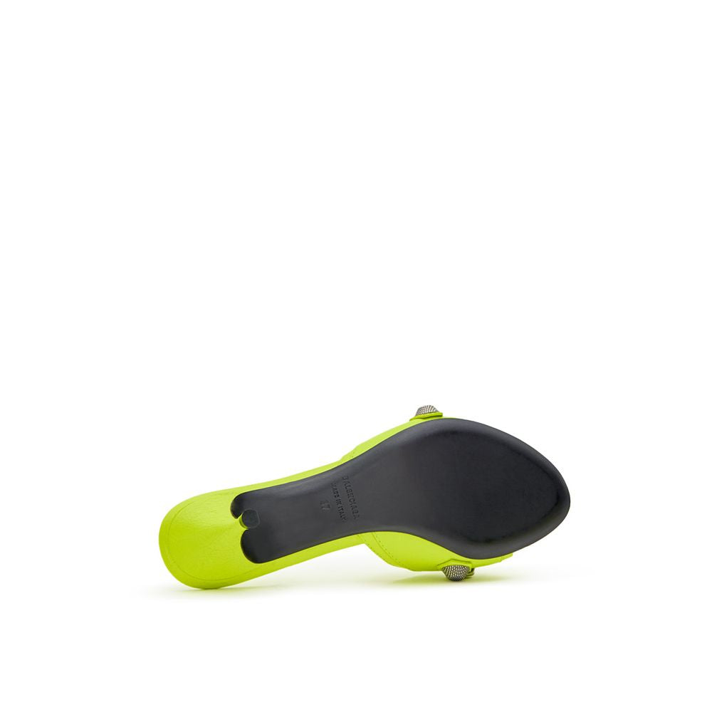 Balenciaga Fluorescent Yellow Cagole Mule Slippers