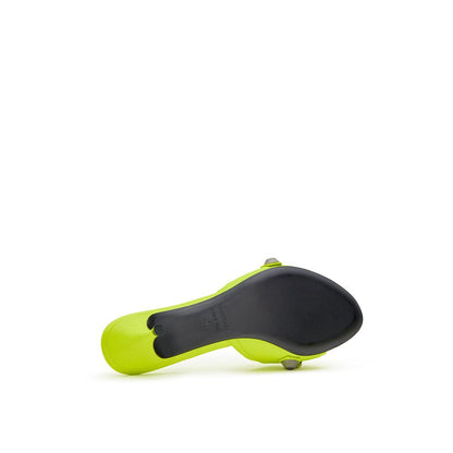 Balenciaga Fluorescent Yellow Cagole Mule Slippers