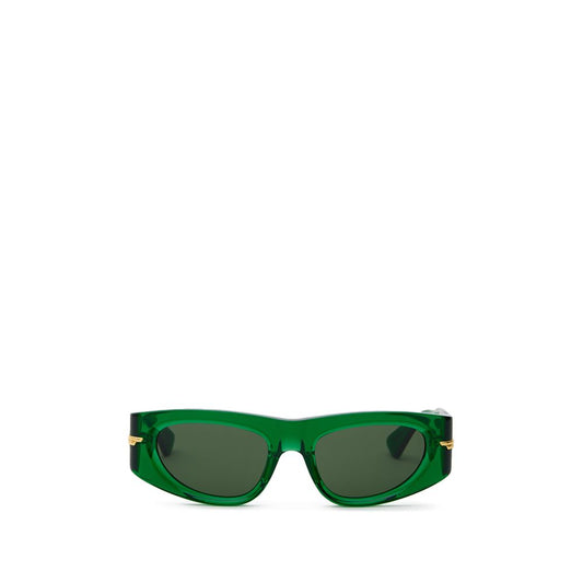 Bottega Veneta Women’s Sunglasses – Transparent Green Acetate Frame, Dark Green Lenses