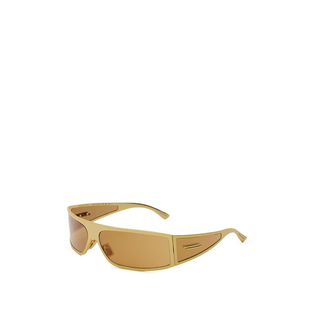 Bottega Veneta Women’s Gold Metal Wraparound Sunglasses