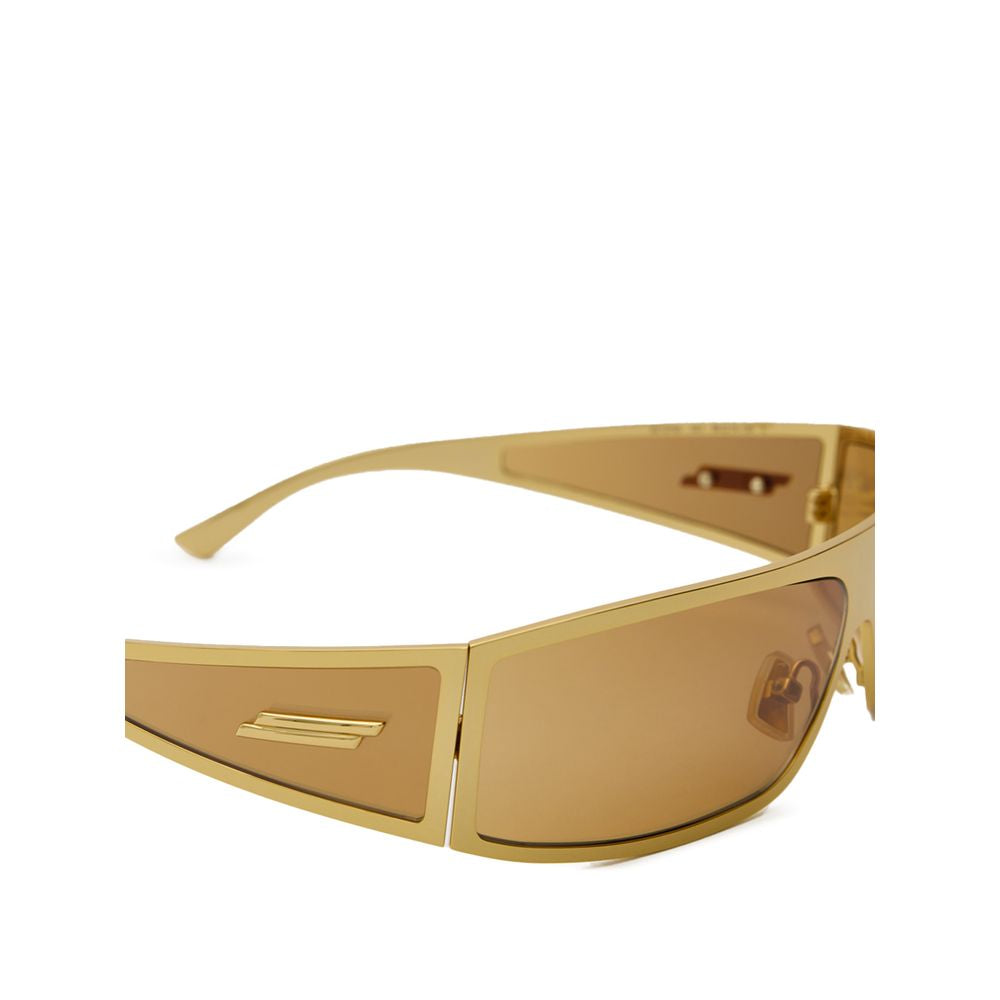 Bottega Veneta Women’s Gold Metal Wraparound Sunglasses