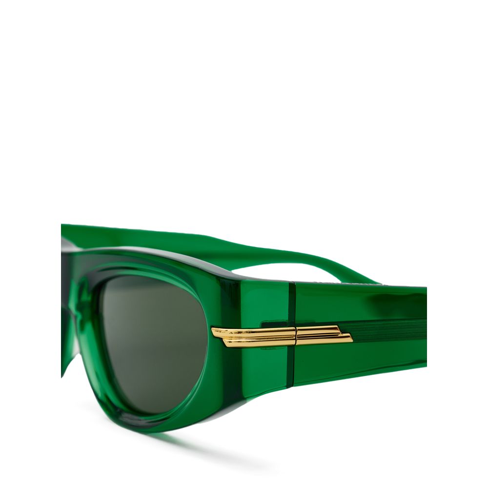 Bottega Veneta Women’s Sunglasses – Transparent Green Acetate Frame, Dark Green Lenses