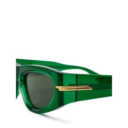 Bottega Veneta Women’s Sunglasses – Transparent Green Acetate Frame, Dark Green Lenses