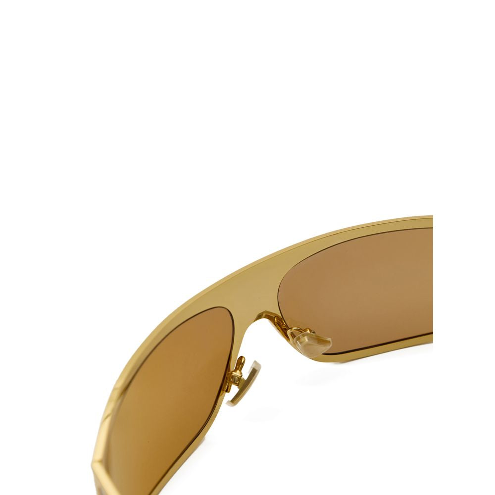Bottega Veneta Women’s Gold Metal Wraparound Sunglasses