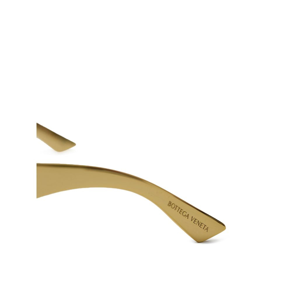 Bottega Veneta Women’s Gold Metal Wraparound Sunglasses