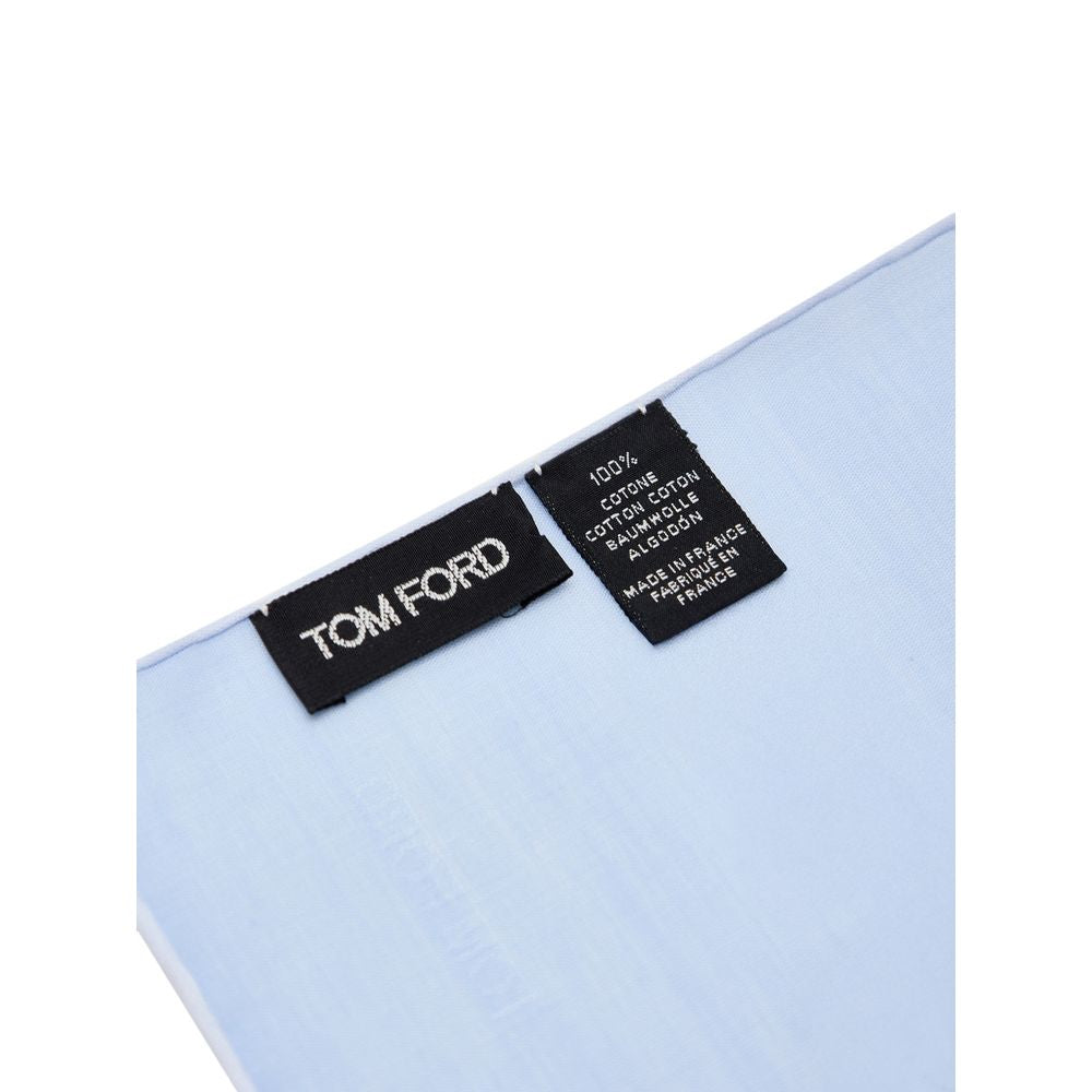Tom Ford Light Blue Cotton Pocket Square