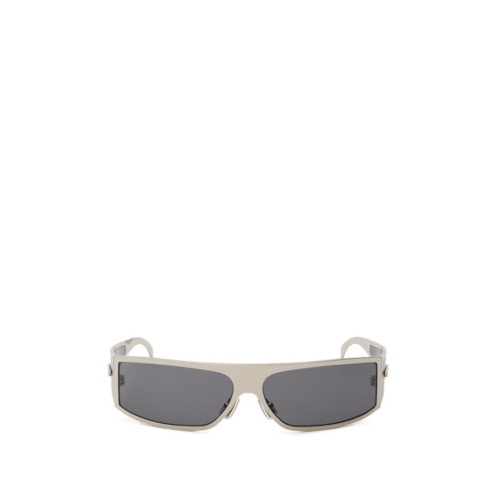 Bottega Veneta Women's Sunglasses – Silver Metal Wraparound Frame, Dark Gray Lenses