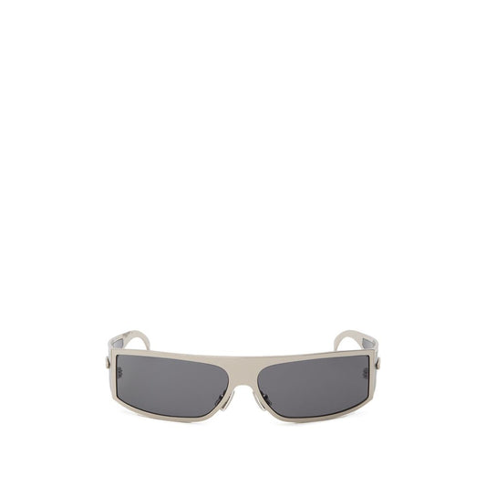 Bottega Veneta Women's Sunglasses – Silver Metal Wraparound Frame, Dark Gray Lenses