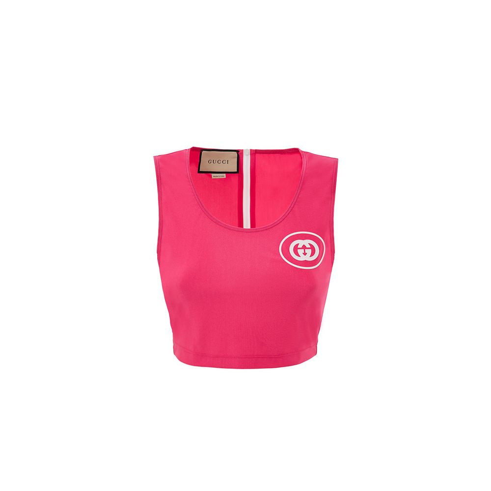 Gucci Fuchsia Polyamide Cropped Tank Top