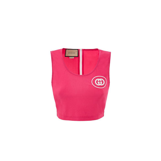 Gucci Fuchsia Polyamide Cropped Tank Top
