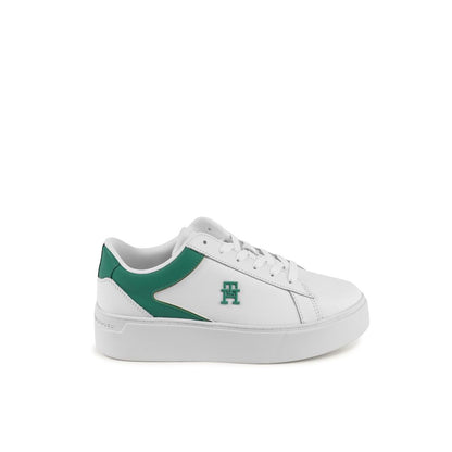 Tommy Hilfiger White Leather Low Top Sneakers for Women