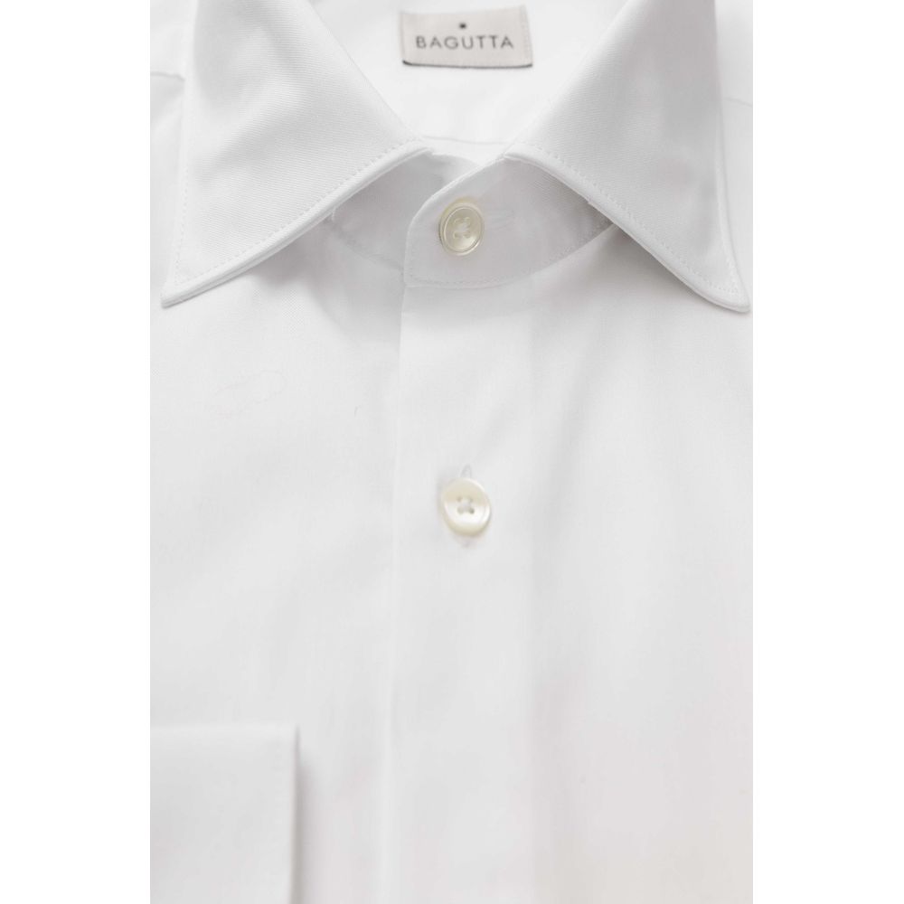 Bagutta White Cotton Dress Shirt for Men