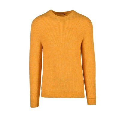 Antony Morato Yellow Crew Neck Ribbed Knit Jumper for Men